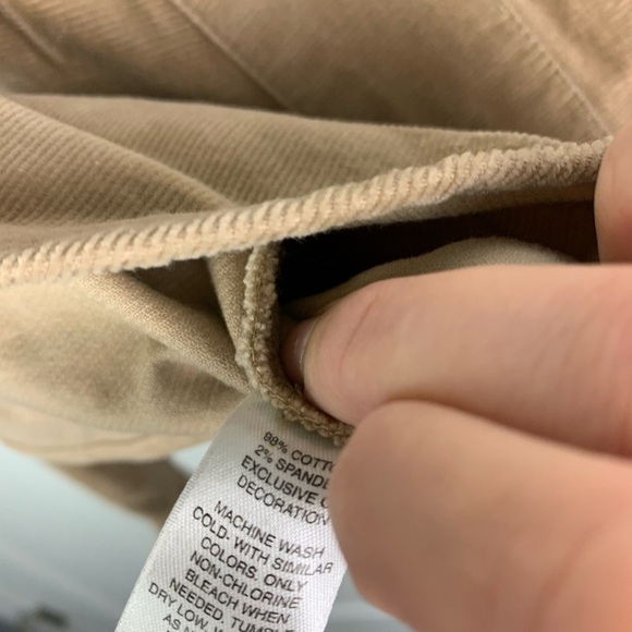 White House Black Market Size 4 Tan Corduroy Military Jacket Silver Button Stret - Picture 7 of 9